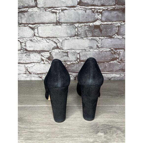 J.Crew Classic Black Suede Block Heel Round Toe Pump Heel Shoe Women Sz 8M US/39 - Picture 5 of 16